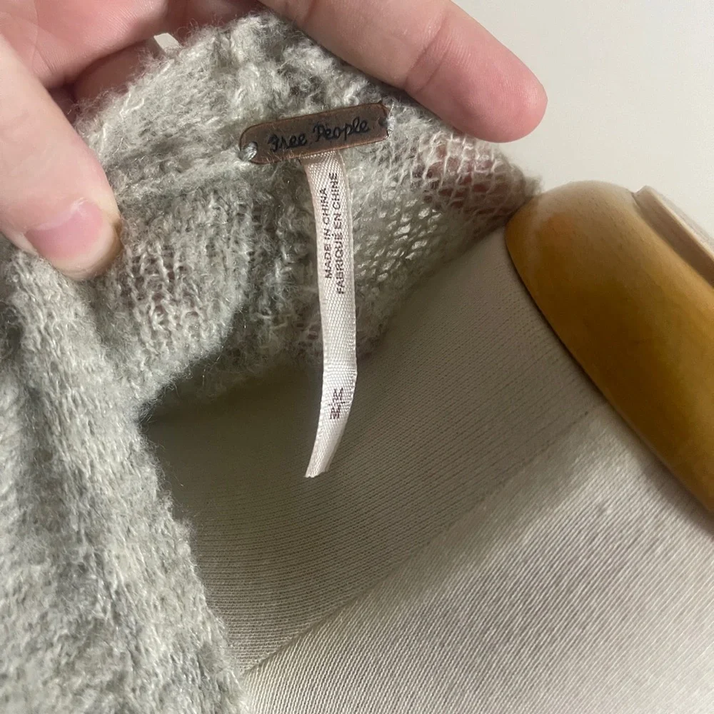 Free People Phantom Light Gray Open-Front Cardigan